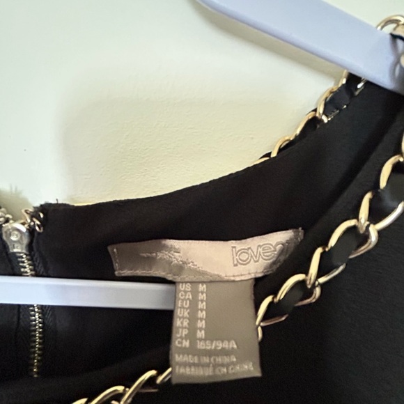 Black Mini Dress with Gold Chain Size M - Picture 6 of 8